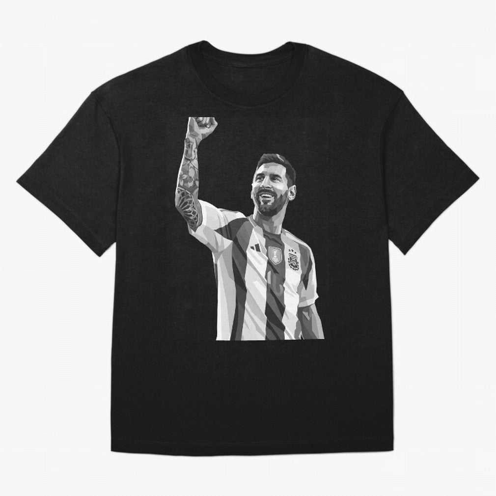 Messi grayscale Oversized T-Shirt Bring Supporter Culture to Match Day Hype around FIFA World Cup 2026 Group Stage, CR7, Argentina, Match Day Excitement, Supporter Culture, Golden Goals and Global Football Passion; Perfect for Fans, Collectors,