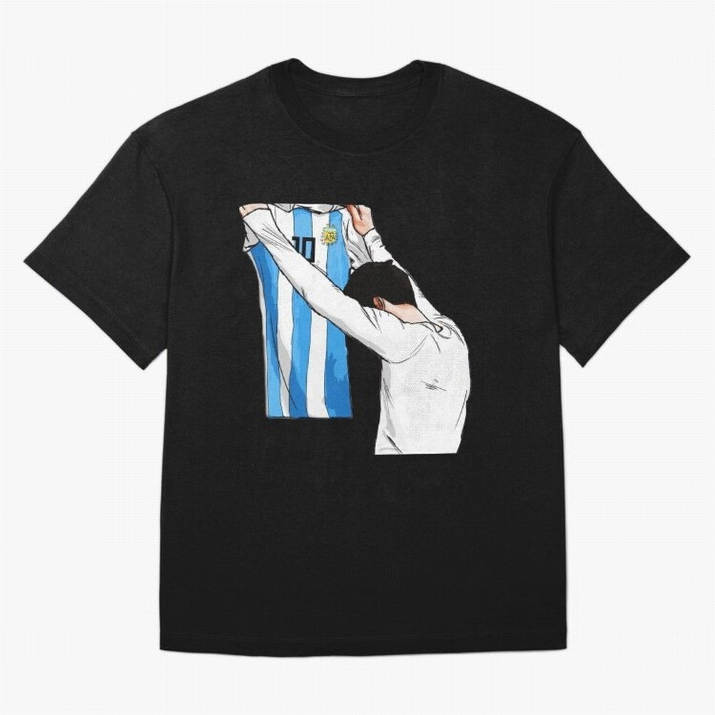 Lionel Messi holding his shirt, Argentina copa america| Perfect Gift For you and friends Classic T-Shirt Bring a Vintage Feel to FIFA World Cup 2026 Group Stage Centered on Mbappe, Spain Energy, Sports Nostalgia, International Competition, Famous