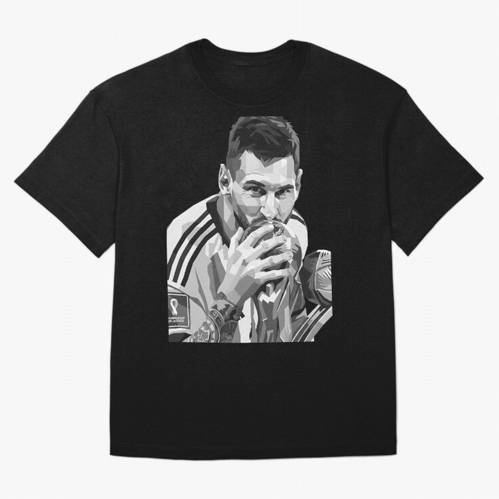 Messi grayscale Oversized T-Shirt Bring Match Day Fire to the FIFA World Cup 2026 Group Stage Journey through Haaland Highlights, Brazil Pride, Soccer Culture, Superstar Moments, National Team Dreams and Competitive Fire; Perfect for Supporters Who