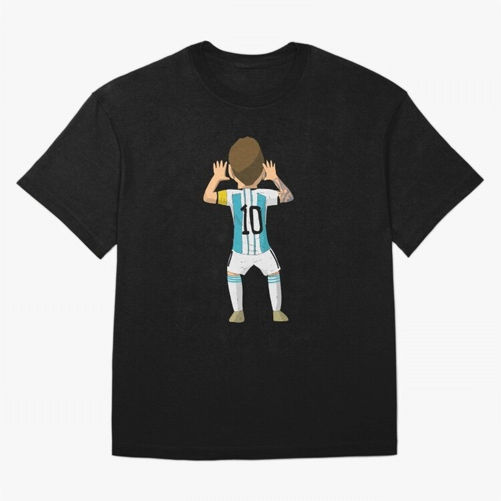 Cartoon Illustration Messi vs Netherlands World Cup Qatar 2022 Classic T-Shirt Show Your Love for FIFA World Cup 2026 Group Stage Driven by CR7 and Messi, England Energy, Stadium Chants, National Pride, Trophy Dreams and Unforgettable Football