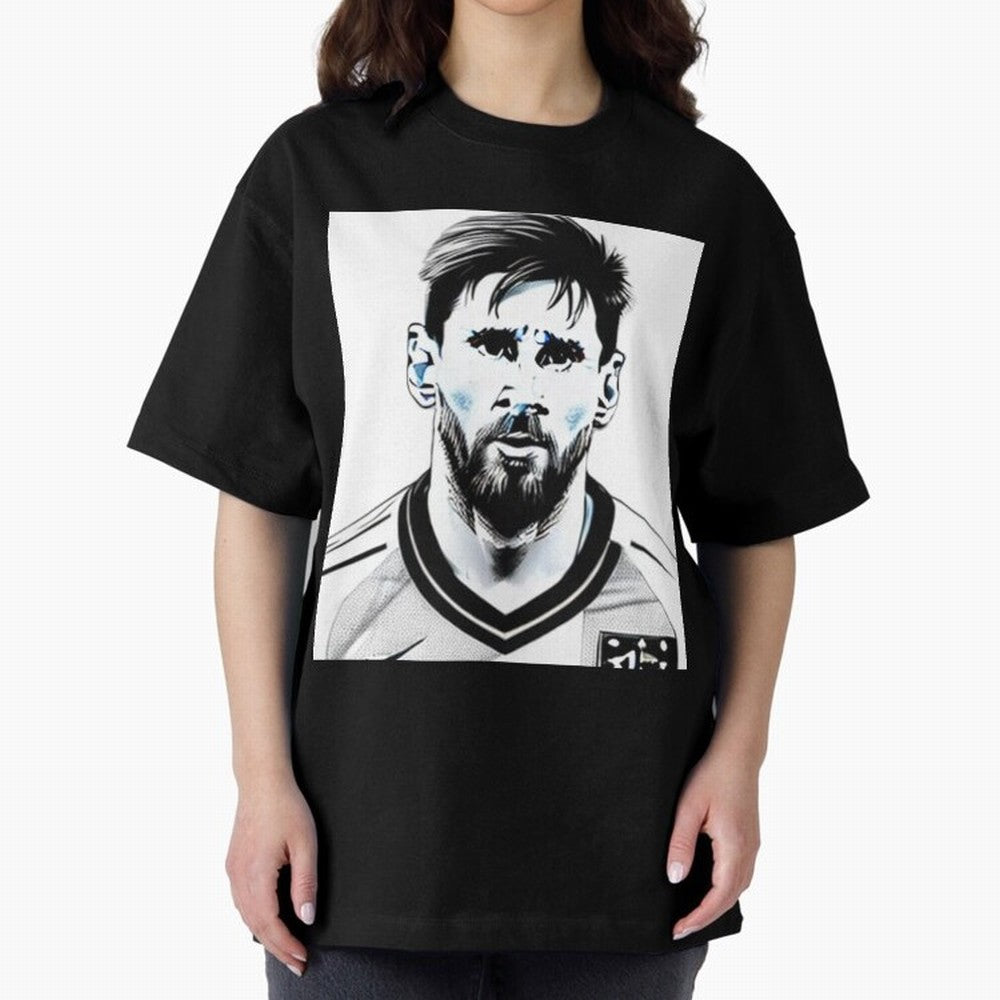 Lionel Messi Oversized T-Shirt Make Your Look Match FIFA World Cup 2026 Group Stage Spirit, Inspired by Argentina, Haaland, Vintage Soccer Flavor, Modern Football Stars, National Flags and Final Night Emotion; Great for Watch Parties, Sports Bars,