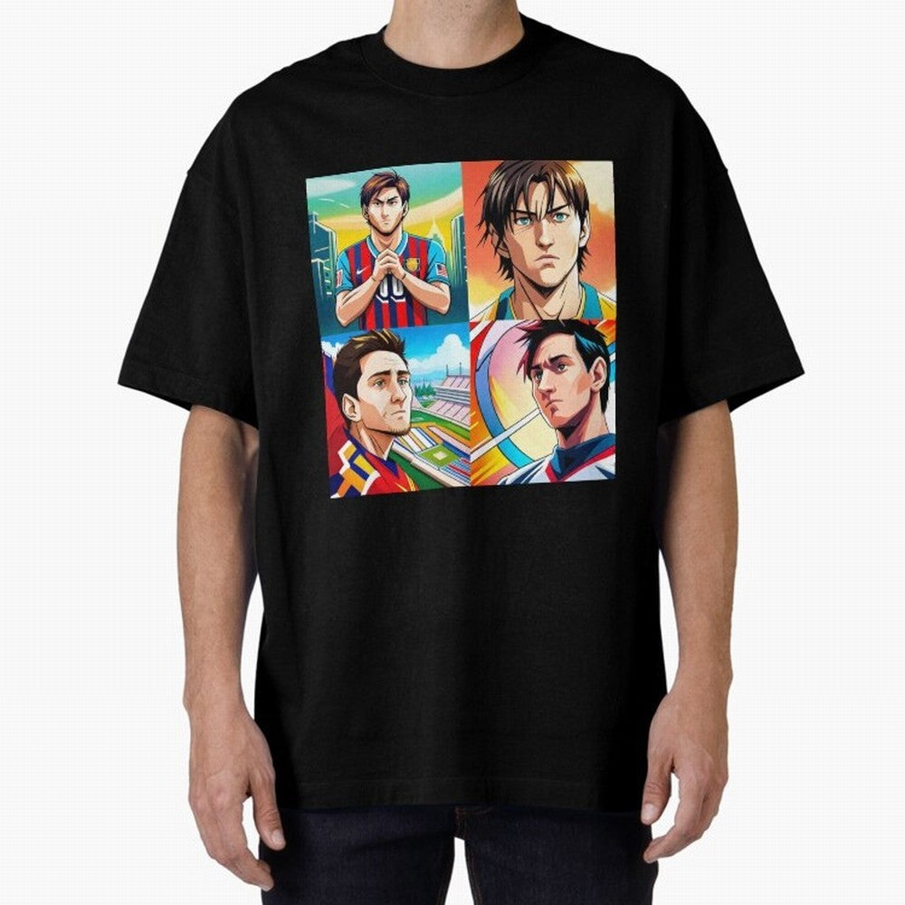 Messi Inspired Anime Art Pack Classic T-Shirt Celebrate National Team Dreams in the FIFA World Cup 2026 USA Canada Mexico Journey through Neymar, Haaland and Cristiano Ronaldo Highlights, Argentina Pride, Football Passion, Legendary Performances,