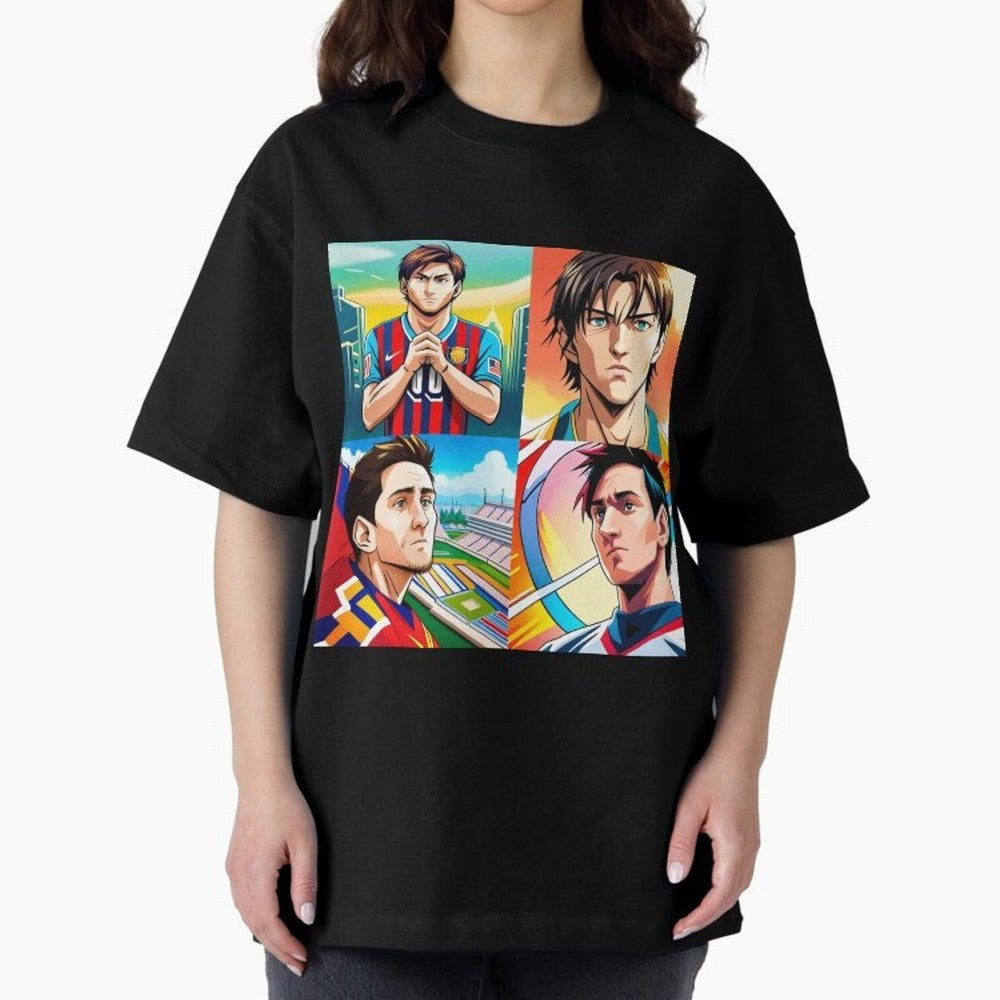 Messi Inspired Anime Art Pack Classic T-Shirt Celebrate National Team Dreams in the FIFA World Cup 2026 USA Canada Mexico Journey through Neymar, Haaland and Cristiano Ronaldo Highlights, Argentina Pride, Football Passion, Legendary Performances,