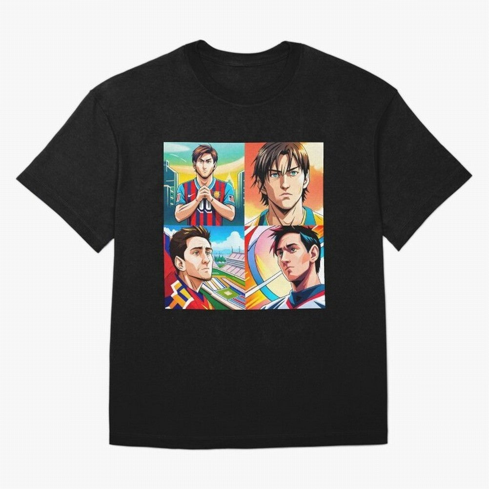 Messi Inspired Anime Art Pack Classic T-Shirt Celebrate National Team Dreams in the FIFA World Cup 2026 USA Canada Mexico Journey through Neymar, Haaland and Cristiano Ronaldo Highlights, Argentina Pride, Football Passion, Legendary Performances,