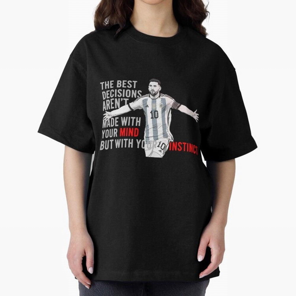 Messi Instinct Oversized T-Shirt Represent the FIFA World Cup 2026 Group Stage Journey through Messi, CR7 and Mbappe Highlights, Germany Pride, Fan Favorite Moments, National Team Passion, Big Match Drama and Soccer History; Great for Supporters