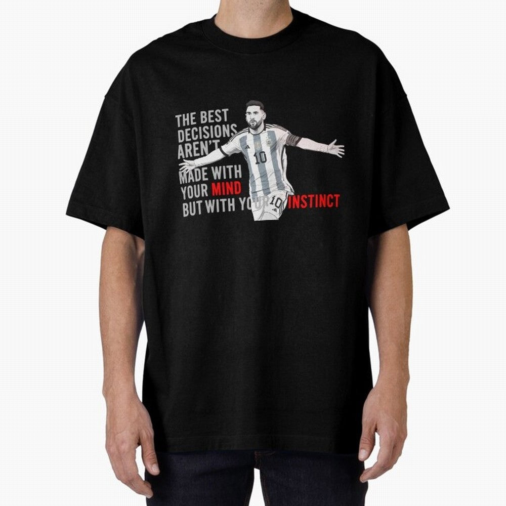 Messi Instinct Oversized T-Shirt Represent the FIFA World Cup 2026 Group Stage Journey through Messi, CR7 and Mbappe Highlights, Germany Pride, Fan Favorite Moments, National Team Passion, Big Match Drama and Soccer History; Great for Supporters