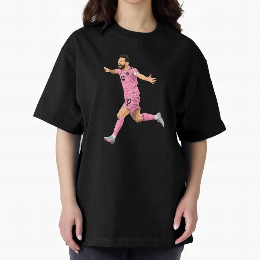 Lionel Messi celebration Oversized T-Shirt Make Memories around FIFA World Cup 2026 Spirit, Capturing Brazil, Neymar, Haaland and Cristiano Ronaldo, Global Supporter Spirit, Legendary Goals, National Colors and Tournament Celebration; Great for