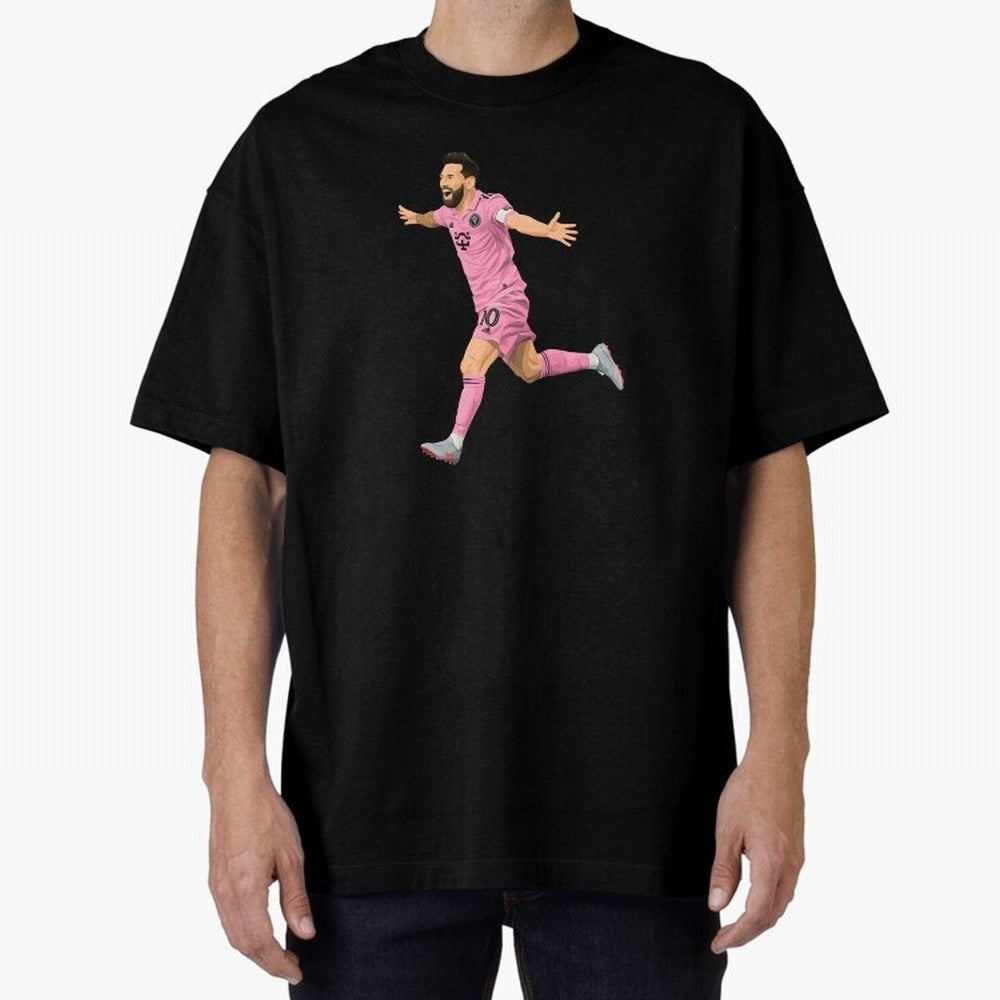Lionel Messi celebration Oversized T-Shirt Make Memories around FIFA World Cup 2026 Spirit, Capturing Brazil, Neymar, Haaland and Cristiano Ronaldo, Global Supporter Spirit, Legendary Goals, National Colors and Tournament Celebration; Great for