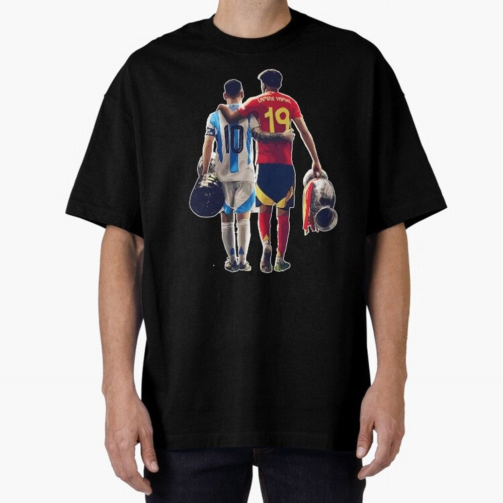 Lionel Messi and Foster child Classic T-Shirt Follow the Final Road of FIFA World Cup 2026 USA Canada Mexico Spirit, Driven by Brazil, Portugal and Argentina, Cristiano Ronaldo, Stadium Memories, Football Loyalty, International Chants and
