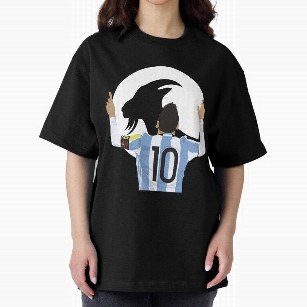 Lionel Messi Goat Oversized T-Shirt Celebrate the Magic of the FIFA World Cup 2026 USA Canada Mexico Journey through Mbappe and Neymar Highlights, France and Portugal Pride, Football Passion, Legendary Performances, Festival Vibes and Supporter