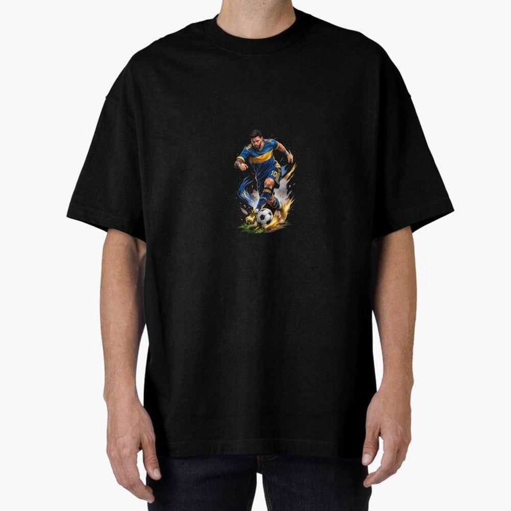 The Great Footballer Oversized T-Shirt Make Memories around Match Day Hype around FIFA World Cup 2026 USA Canada Mexico, Mbappe, Argentina and Brazil, Global Supporter Spirit, Legendary Goals, National Colors and Tournament Celebration; Built for