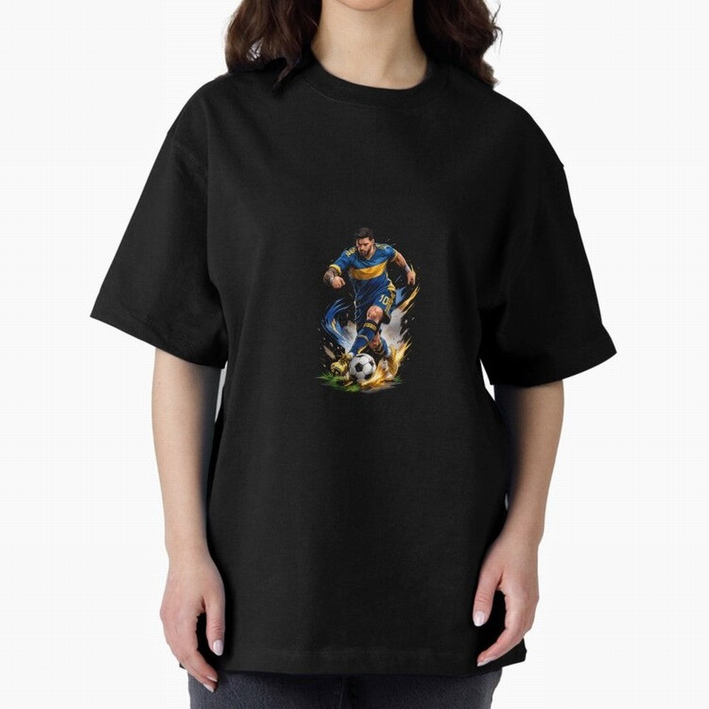 The Great Footballer Oversized T-Shirt Make Memories around Match Day Hype around FIFA World Cup 2026 USA Canada Mexico, Mbappe, Argentina and Brazil, Global Supporter Spirit, Legendary Goals, National Colors and Tournament Celebration; Built for