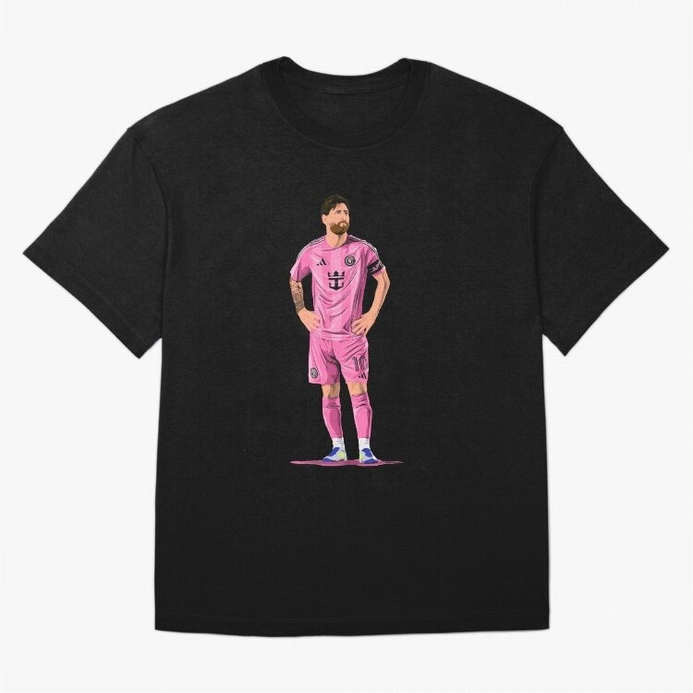 Lionel Messi Vector Oversized T-Shirt Experience the Global Stage of FIFA World Cup 2026 Group Stage for Fans of Cristiano Ronaldo, Haaland and CR7 and Argentina and Brazil, Bringing Retro Football Energy, Iconic Rivalries, Trophy Chase Drama and