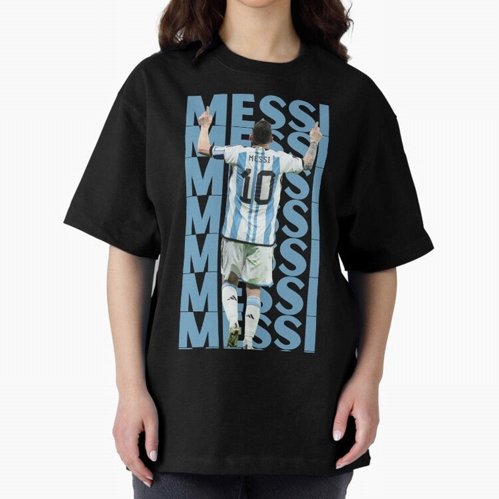 Lionel Messi | 10 | Argentina | Barcelona | Goat Oversized T-Shirt Celebrate Global Football Passion for FIFA World Cup 2026 Group Stage, Celebrating CR7, Germany, Global Supporter Spirit, Legendary Goals, National Colors and Tournament