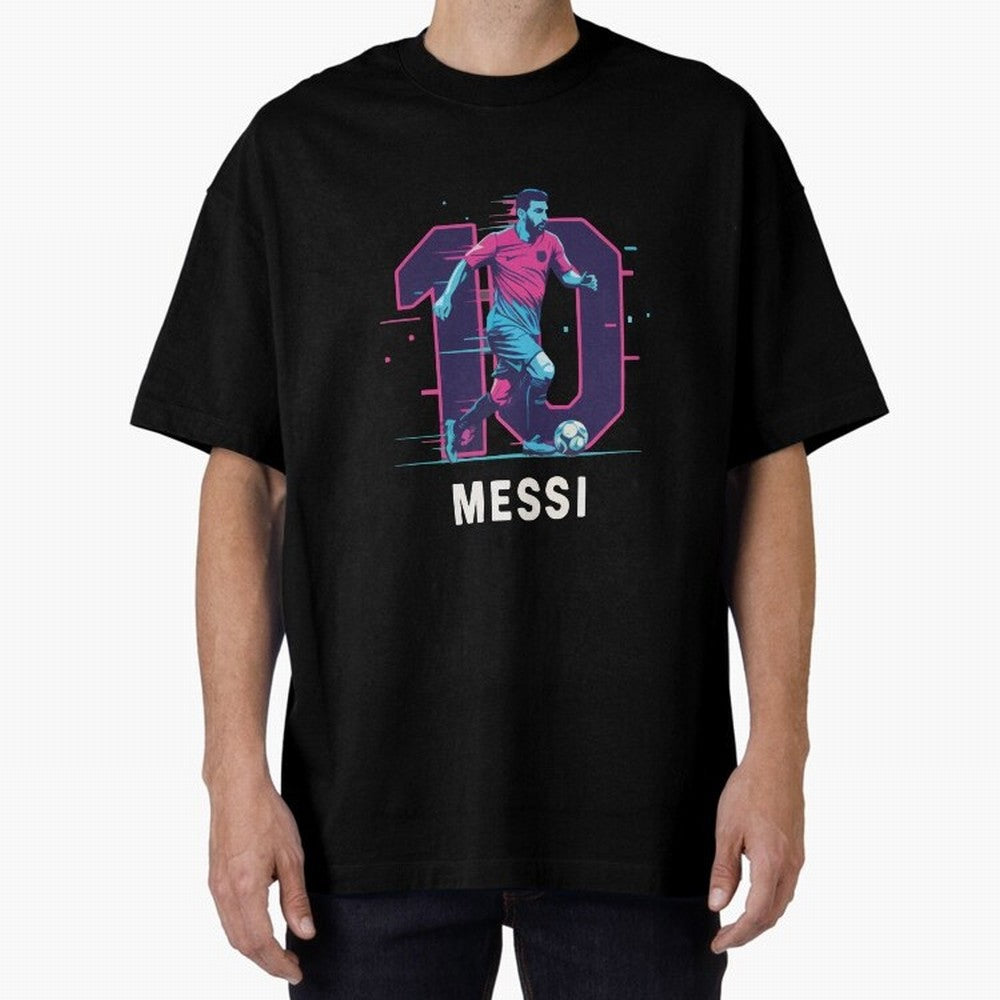 Messi 10 GOAT Oversized T-Shirt Support Iconic Players in Match Day Hype around FIFA World Cup 2026, Neymar, Argentina, Worldwide Fan Energy, Dramatic Goals, Stadium Lights and Championship Celebrations; Ideal for Passionate Fans Who Love Underdog