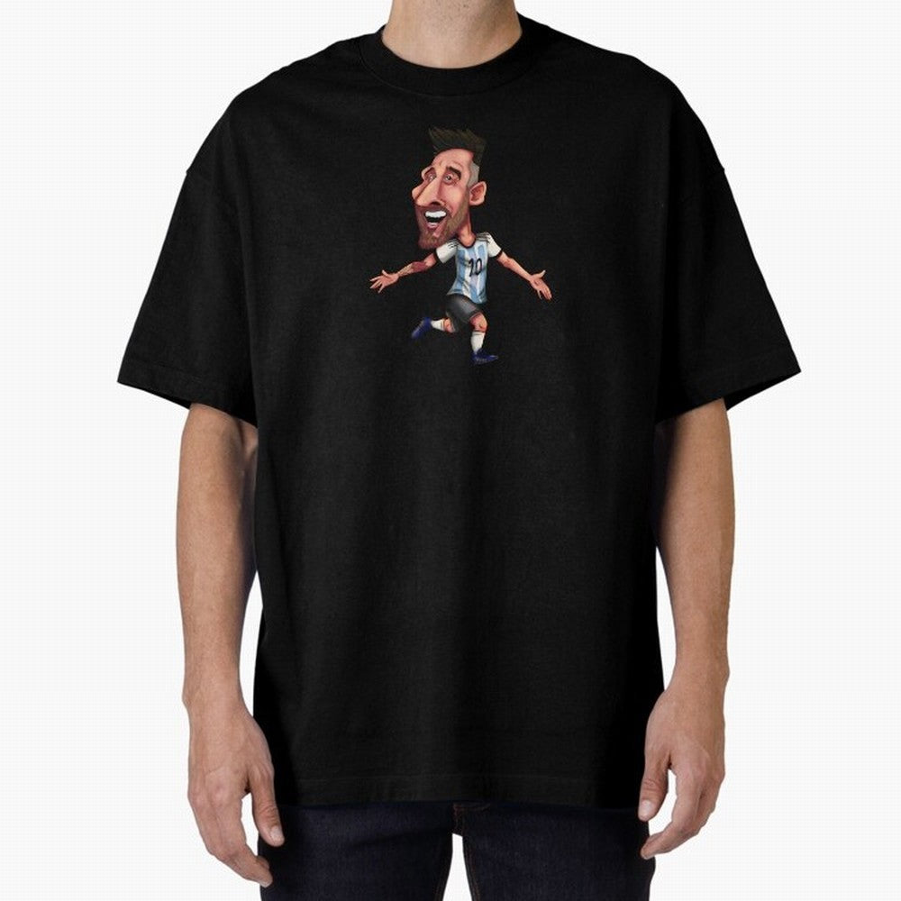 Lionel Messi Sticker Oversized T-Shirt Fuel FIFA World Cup 2026 USA Canada Mexico for Fans of Cristiano Ronaldo, Haaland and CR7 and Argentina, Bringing Football Festival Excitement, Trophy Ambitions, Country Rivalries and Star Player Buzz; Perfect