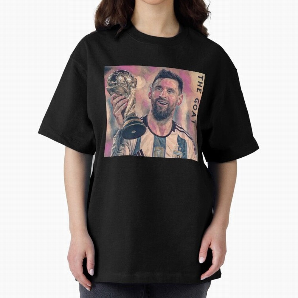 Messi T-Shirt Oversized T-Shirt Feel the Roar of FIFA World Cup 2026 Group Stage Highlighting Mbappe and Neymar, Germany Energy, Match Day Excitement, Supporter Culture, Golden Goals and Global Football Passion; Created for Match Day Parties,