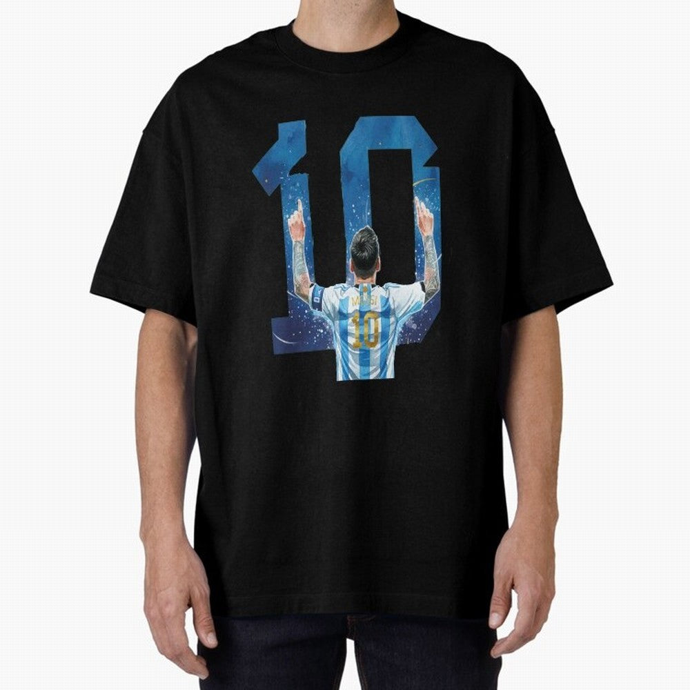 Messi 10 Argentina Oversized T-Shirt Show Fan Pride Across Global Football Passion for FIFA World Cup 2026 Group Stage, Connected to Messi, CR7 and Mbappe, France and Portugal, Soccer Culture, Superstar Moments, National Team Dreams and Competitive