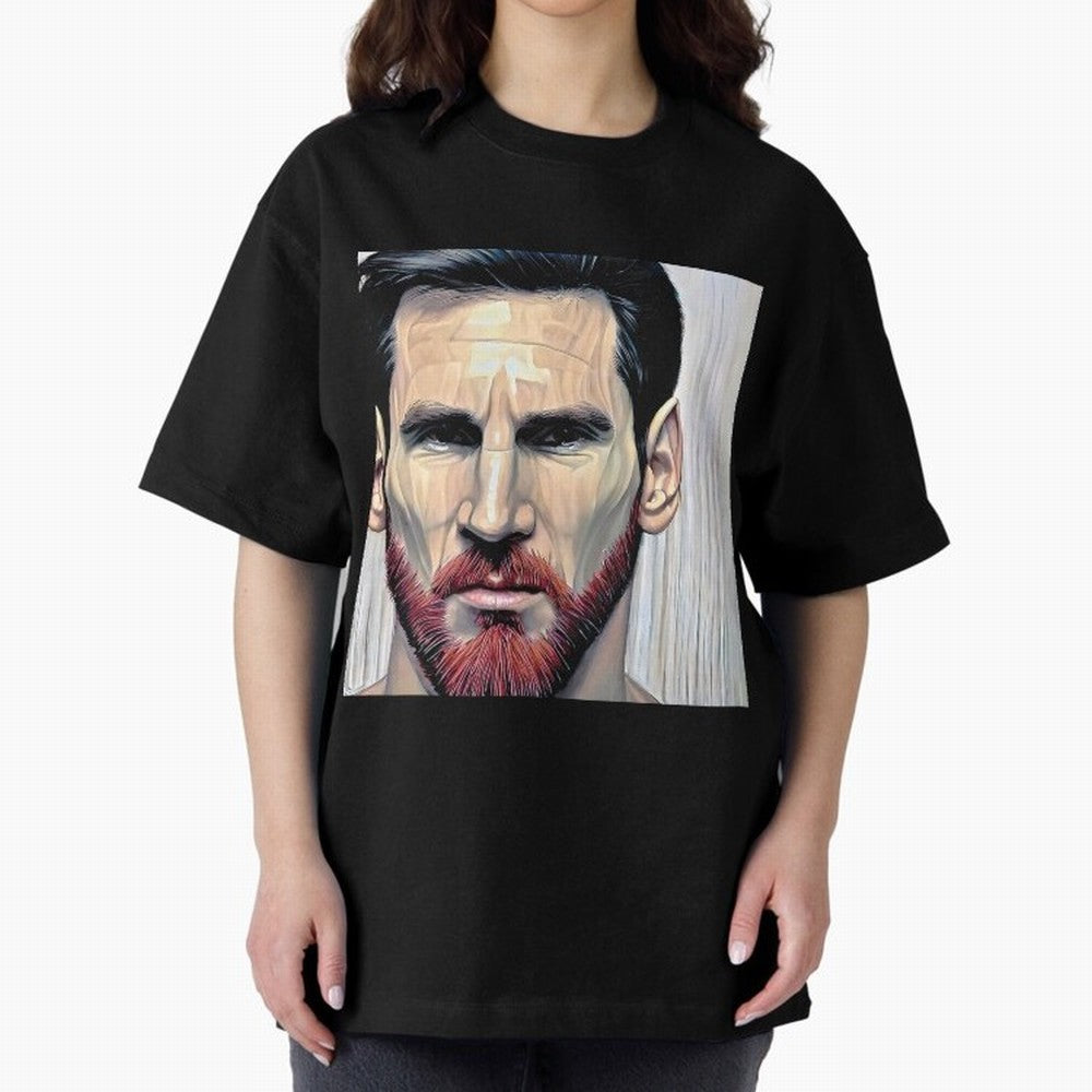Cartoon-like Messi Oversized T-Shirt Experience the Global Stage of Global Football Passion for FIFA World Cup 2026, Made for Mbappe and Neymar, Netherlands, Global Supporter Spirit, Legendary Goals, National Colors and Tournament Celebration;