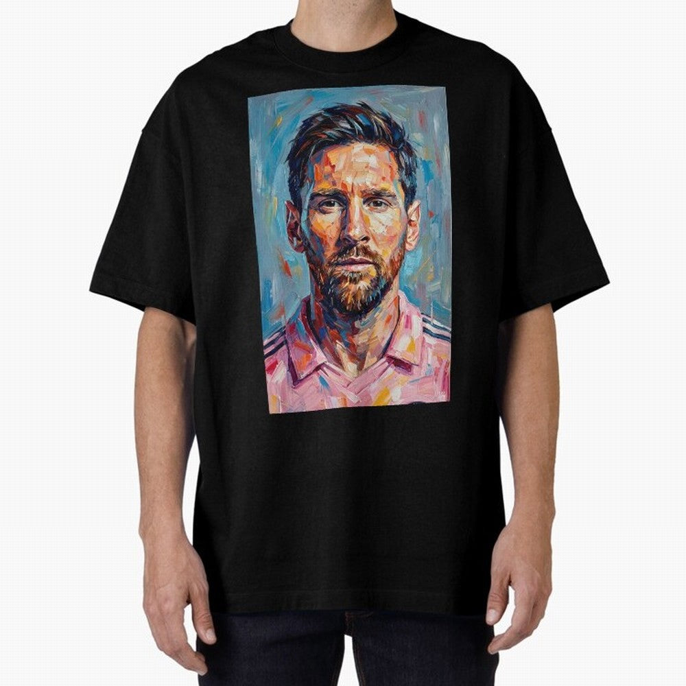 Portrait Painting of Lionel Messi Classic T-Shirt Feel the Roar of Match Day Hype around FIFA World Cup 2026 Group Stage, CR7, England and Germany, Goal Celebration Energy, Supporter Heritage, Football Icons and Worldwide Tournament Joy; Ideal for
