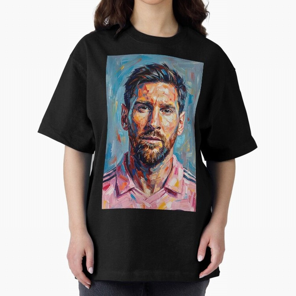 Portrait Painting of Lionel Messi Classic T-Shirt Feel the Roar of Match Day Hype around FIFA World Cup 2026 Group Stage, CR7, England and Germany, Goal Celebration Energy, Supporter Heritage, Football Icons and Worldwide Tournament Joy; Ideal for