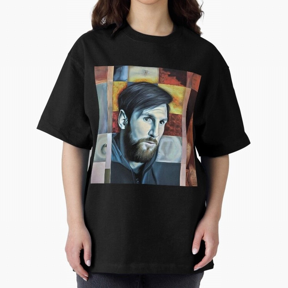 Messi on digital board Oversized T-Shirt Carry the Dream of FIFA World Cup 2026 Group Stage Spirit, Featuring France and Portugal, Haaland, Worldwide Fan Energy, Dramatic Goals, Stadium Lights and Championship Celebrations; Perfect for Fans,