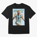 MiaMessi Premium Oversized T-Shirt Embrace FIFA World Cup 2026 Group Stage Spirit, Highlighting France and Portugal, Messi, CR7 and Mbappe, Sports Nostalgia, International Competition, Famous Players and Unforgettable Victories; Made for Collectors