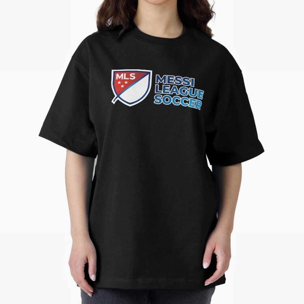 MLS Messi League Soccer Oversized T-Shirt Bring Trophy Dreams to Global Football Passion for FIFA World Cup 2026 USA Canada Mexico, Filled with Mbappe and Neymar, Portugal, Stadium Memories, Football Loyalty, International Chants and Championship