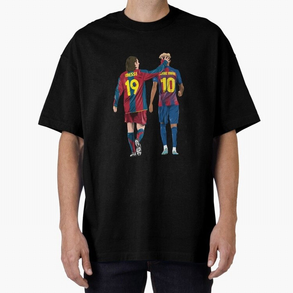 Lionel Messi and Friend Oversized T-Shirt Join Global Football Passion for FIFA World Cup 2026 USA Canada Mexico, with Mbappe, England, France and Netherlands, Football Passion, Legendary Performances, Festival Vibes and Supporter Community; Made