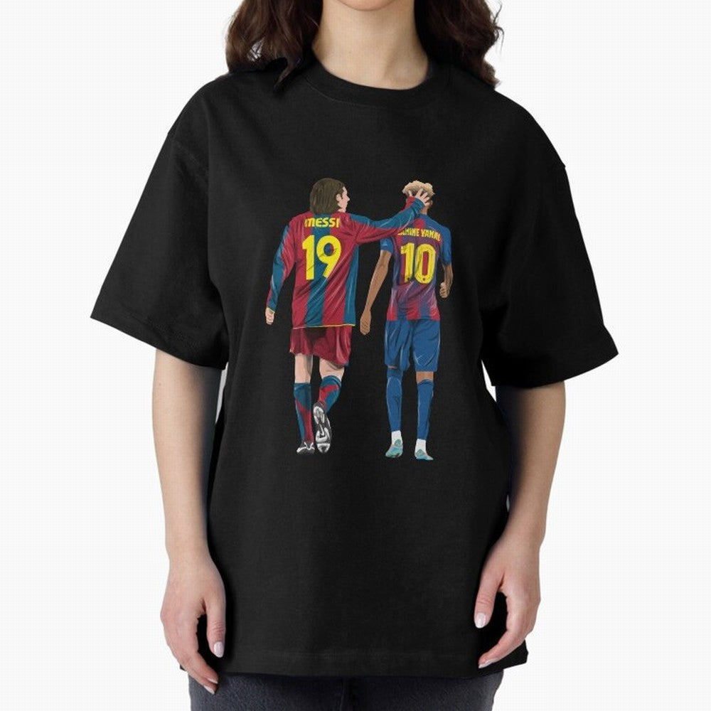 Lionel Messi and Friend Oversized T-Shirt Join Global Football Passion for FIFA World Cup 2026 USA Canada Mexico, with Mbappe, England, France and Netherlands, Football Passion, Legendary Performances, Festival Vibes and Supporter Community; Made