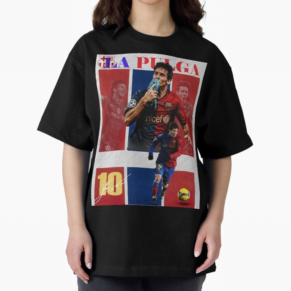 Lionel Messi 2009 UCL Barcelona Poster Oversized T-Shirt Celebrate Global Passion for FIFA World Cup 2026 USA Canada Mexico Spirit, Filled with Netherlands, Cristiano Ronaldo, Global Supporter Spirit, Legendary Goals, National Colors and Tournament