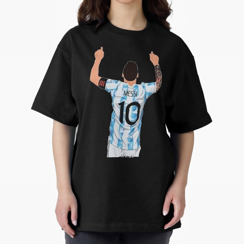 Lionel Messi Oversized T-Shirt Showcase FIFA World Cup 2026 USA Canada Mexico Inspired by Mbappe, Portugal, Spain and Germany Energy, Retro Football Energy, Iconic Rivalries, Trophy Chase Drama and Stadium Atmosphere; Great for Watch Parties,