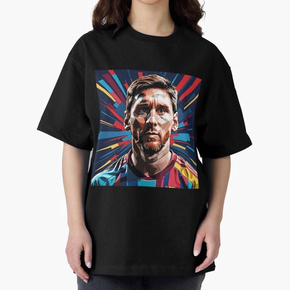 Lionel Messi Pop-Art Portrait Oversized T-Shirt Show Fan Pride Across FIFA World Cup 2026 USA Canada Mexico Built around Cristiano Ronaldo, Spain Energy, Fan Favorite Moments, National Team Passion, Big Match Drama and Soccer History; Great for