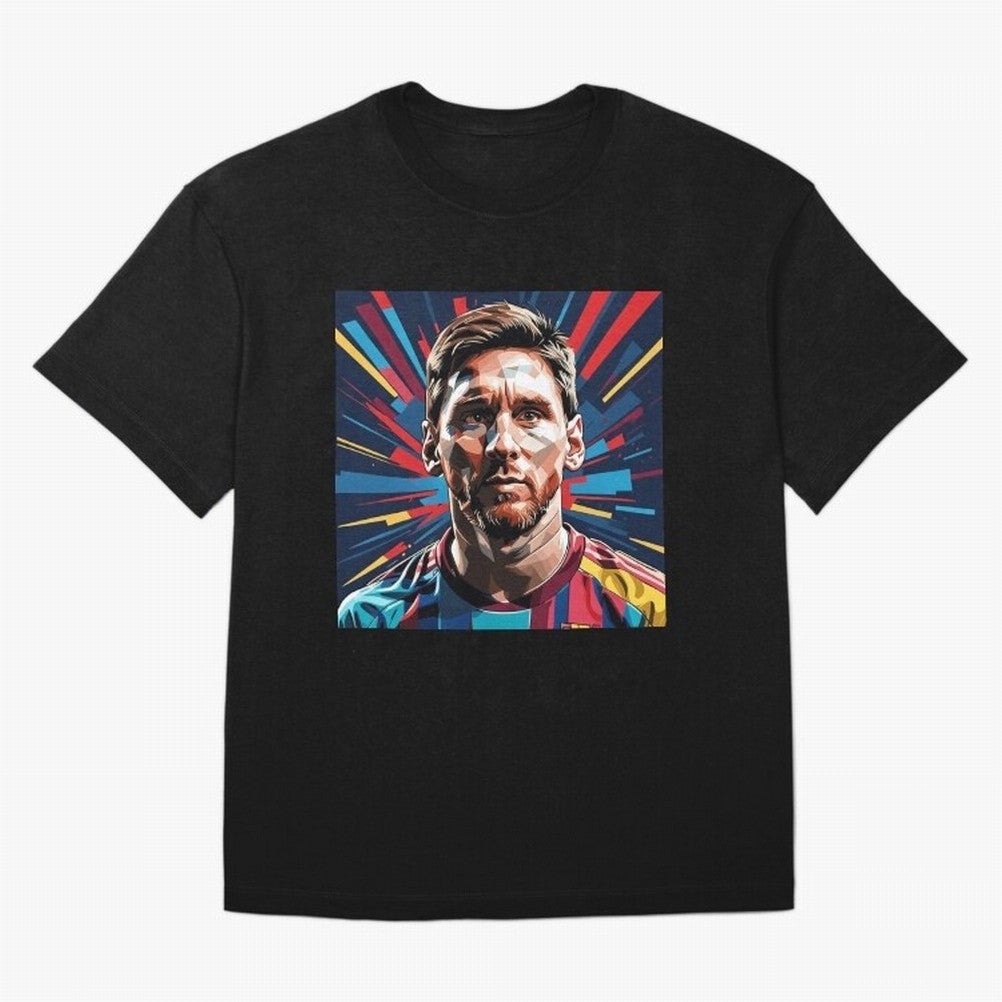Lionel Messi Pop-Art Portrait Oversized T-Shirt Show Fan Pride Across FIFA World Cup 2026 USA Canada Mexico Built around Cristiano Ronaldo, Spain Energy, Fan Favorite Moments, National Team Passion, Big Match Drama and Soccer History; Great for