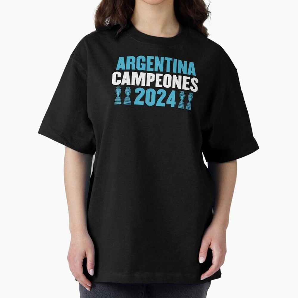 Argentina Campeones 2024 Oversized T-Shirt Make Game Day About FIFA World Cup 2026 Group Stage Connected to CR7 and Messi, Spain and Netherlands Energy, Football Passion, Legendary Performances, Festival Vibes and Supporter Community; Perfect for