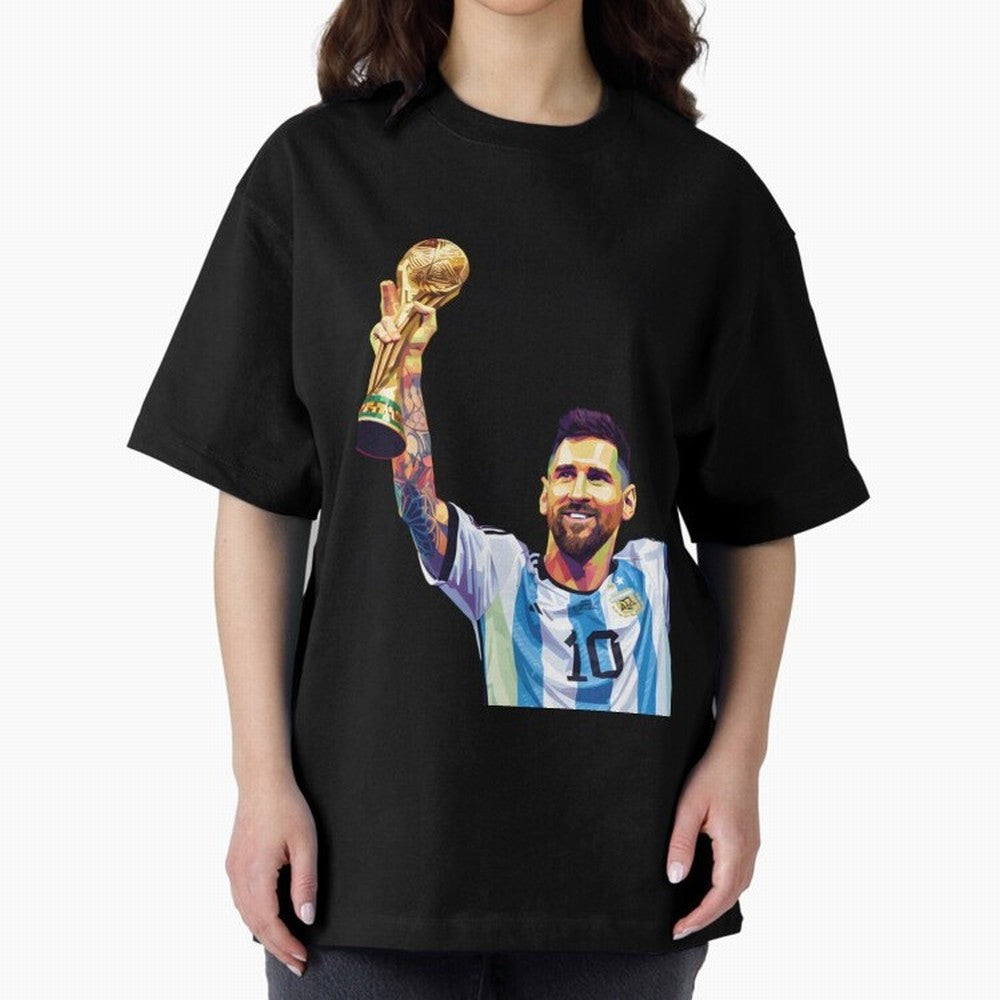 Messi wpap pop art Oversized T-Shirt Back the Journey through FIFA World Cup 2026 USA Canada Mexico for Fans of Messi, CR7 and Mbappe and England, France and Netherlands, Bringing Soccer Culture, Superstar Moments, National Team Dreams and