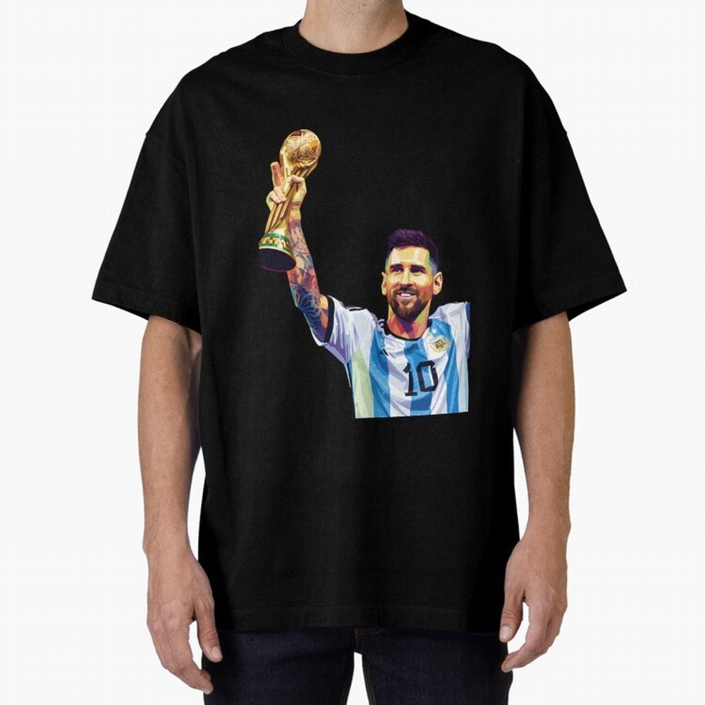 Messi wpap pop art Oversized T-Shirt Back the Journey through FIFA World Cup 2026 USA Canada Mexico for Fans of Messi, CR7 and Mbappe and England, France and Netherlands, Bringing Soccer Culture, Superstar Moments, National Team Dreams and