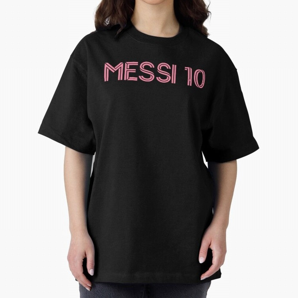 Messi Inter Miami Oversized T-Shirt Show Fan Pride Across FIFA World Cup 2026 Group Stage Spirit, Driven by Brazil, Messi, Neymar and Mbappe, Tournament Hype, Historic Matchups, Family Viewing Parties and Global Sports Pride; Great for Watch