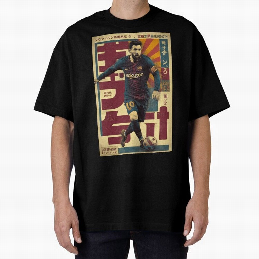 Retro 70's Japanese Messi Oversized T-Shirt Make Game Day About the FIFA World Cup 2026 Journey through Haaland Highlights, Spain Pride, Stadium Chants, National Pride, Trophy Dreams and Unforgettable Football Memories; Ideal for Passionate Fans