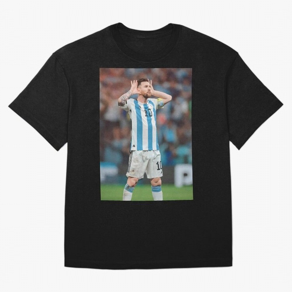 Lionel Messi In Qatar Wolrd Cup Classic T-Shirt Back the Journey through the FIFA World Cup 2026 USA Canada Mexico Journey through Cristiano Ronaldo Highlights, Portugal, Spain and Germany Pride, Goal Celebration Energy, Supporter Heritage,