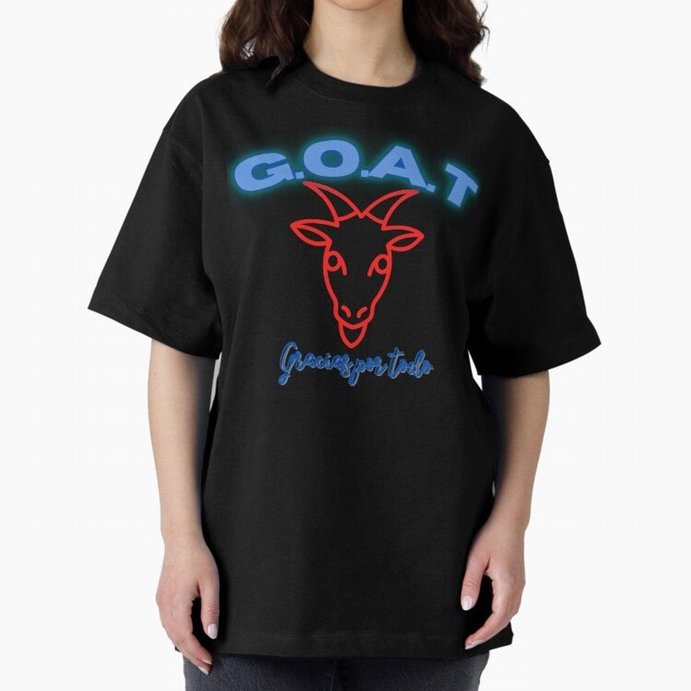 Lionel Messi THANKS GOAT Shirt Oversized T-Shirt Celebrate Match Day Hype around FIFA World Cup 2026 USA Canada Mexico, CR7 and Messi, England and Germany, Champion Mindset, Group Stage Buzz, Knockout Tension and Passionate Fan Culture; Great for