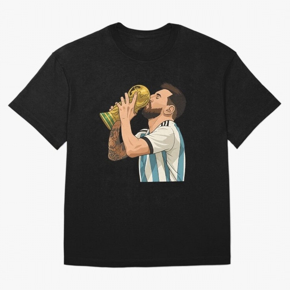 Messi Cup Oversized T-Shirt Feel the Roar of FIFA World Cup 2026 USA Canada Mexico Spirit, Connected to England, France and Netherlands, Cristiano Ronaldo, Match Day Excitement, Supporter Culture, Golden Goals and Global Football Passion; Perfect