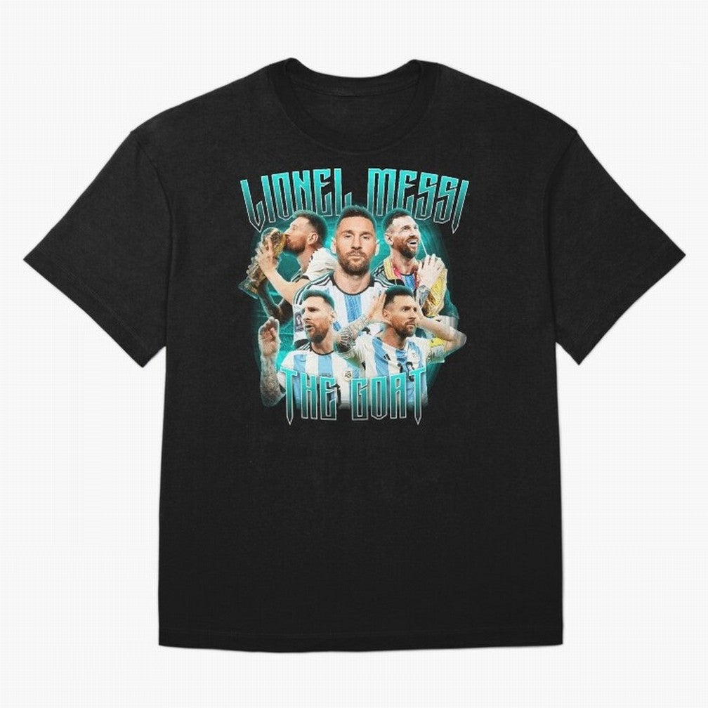 Messi Pop Art Portrait Oversized T-Shirt Live the Energy of FIFA World Cup 2026 Group Stage Spirit, Connected to Germany, Messi, Neymar and Mbappe, Football History, Final Match Energy, Crowd Noise and Once in a Lifetime Moments; Created for Match
