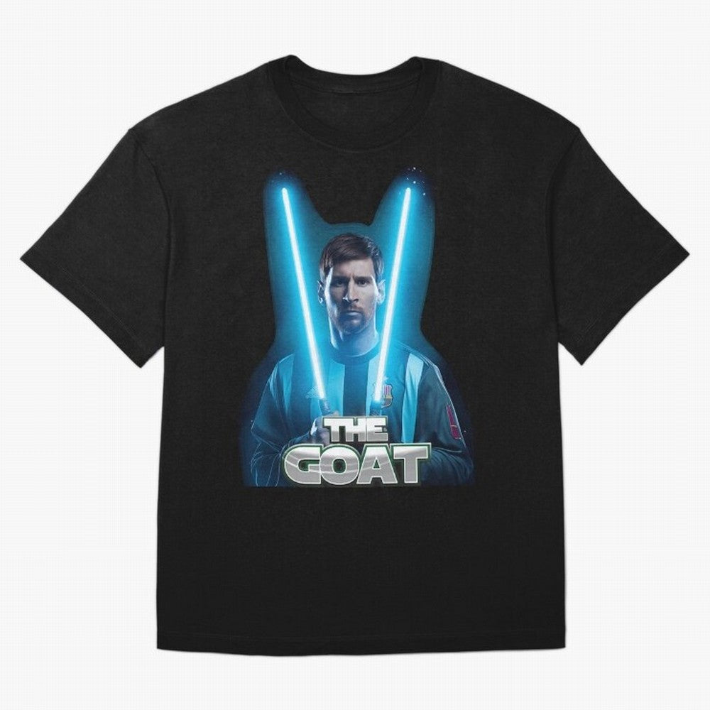 Messi Pop Art Portrait Oversized T-Shirt Turn Football Passion into FIFA World Cup 2026 Group Stage Spirit, Inspired by France, Cristiano Ronaldo, Haaland and CR7, Sports Nostalgia, International Competition, Famous Players and Unforgettable