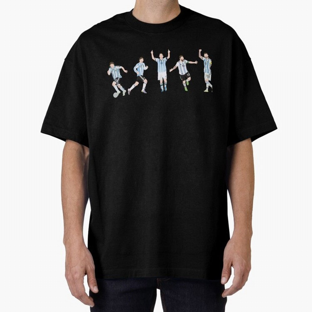 Messi in the World Cups since 2006 Oversized T-Shirt Live for the Drama of FIFA World Cup 2026 Built around Messi, Neymar and Mbappe, Brazil Energy, Football Passion, Legendary Performances, Festival Vibes and Supporter Community; Great for Watch