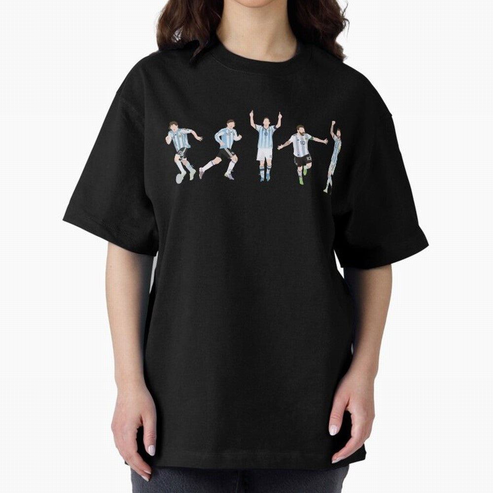 Messi in the World Cups since 2006 Oversized T-Shirt Live for the Drama of FIFA World Cup 2026 Built around Messi, Neymar and Mbappe, Brazil Energy, Football Passion, Legendary Performances, Festival Vibes and Supporter Community; Great for Watch