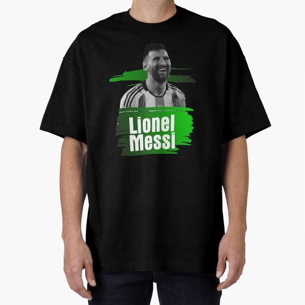 Lionel Messi Oversized T-Shirt Honor Champions and Dreams in FIFA World Cup 2026 Celebrating Messi, CR7 and Mbappe, France and Portugal Energy, Goal Celebration Energy, Supporter Heritage, Football Icons and Worldwide Tournament Joy; Created for
