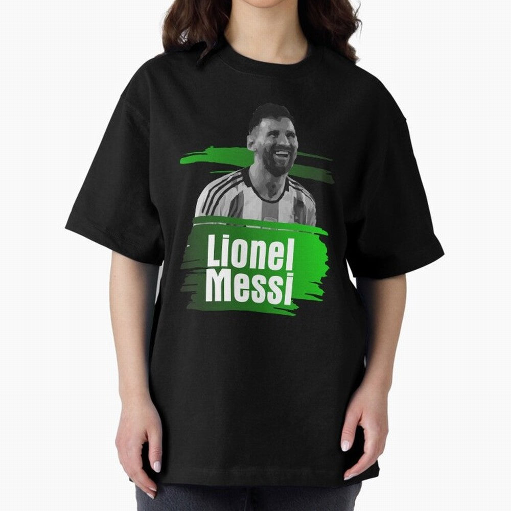 Lionel Messi Oversized T-Shirt Honor Champions and Dreams in FIFA World Cup 2026 Celebrating Messi, CR7 and Mbappe, France and Portugal Energy, Goal Celebration Energy, Supporter Heritage, Football Icons and Worldwide Tournament Joy; Created for