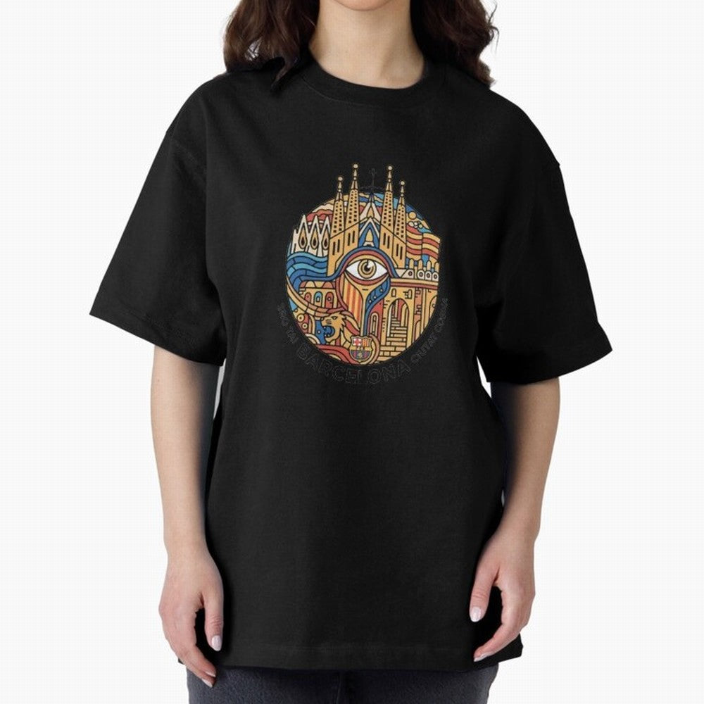 BARCELONA Oversized T-Shirt Embrace the FIFA World Cup 2026 Group Stage Journey through Cristiano Ronaldo, Haaland and CR7 Highlights, Brazil Pride, Championship Spirit, Famous Goals, Roaring Crowds and International Football Unity; Perfect for