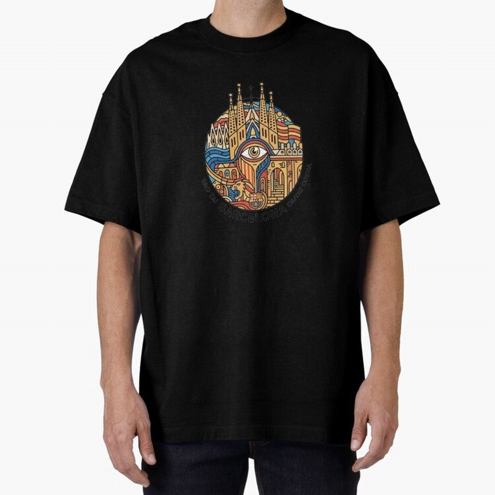 BARCELONA Oversized T-Shirt Embrace the FIFA World Cup 2026 Group Stage Journey through Cristiano Ronaldo, Haaland and CR7 Highlights, Brazil Pride, Championship Spirit, Famous Goals, Roaring Crowds and International Football Unity; Perfect for